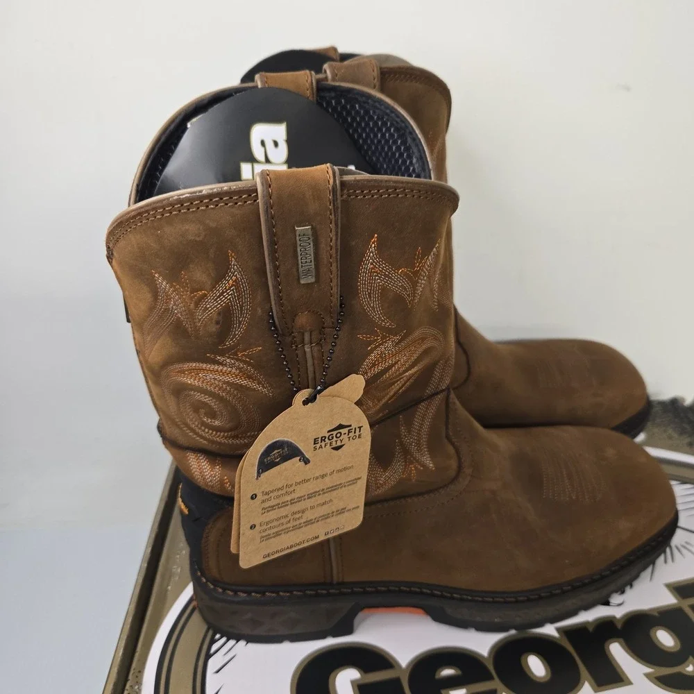 Georgia Boot Carbo-Tec LT Steel Toe Waterproof Pull On Work Boot GB00264 9 M